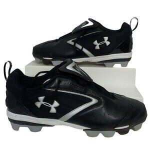 Under Armour Leadoff Cleats Size 11 Molded Spikes Low Top Baseball Black White